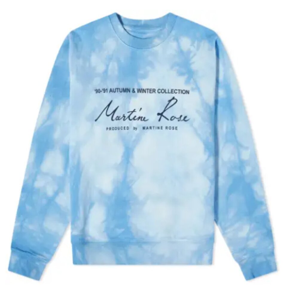 MARTINE ROSE Men's Classic Crew Pullover Sweater Size XS in Light Blue